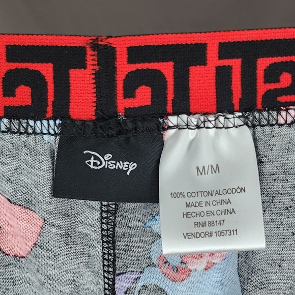 New Disney Men Lilo & Stitch Heart Kisses 2 pc Pajama Set Red Black Loungewear M - Picture 13 of 13